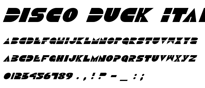 Disco Duck Italic font